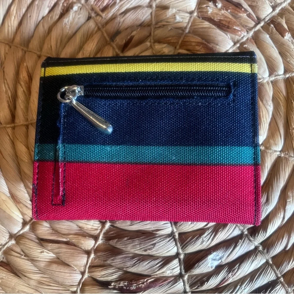 Kate Spade New York Rainbow Stripe Nylon Wallet Snap Closure